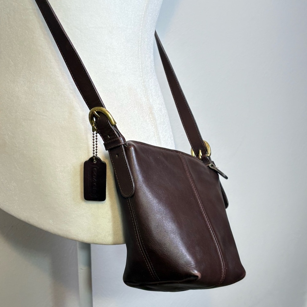 COACH 4130 Vintage 1995 McDougal Leather Bucket Bag Crossbody Purse USA - Picture 2 of 16